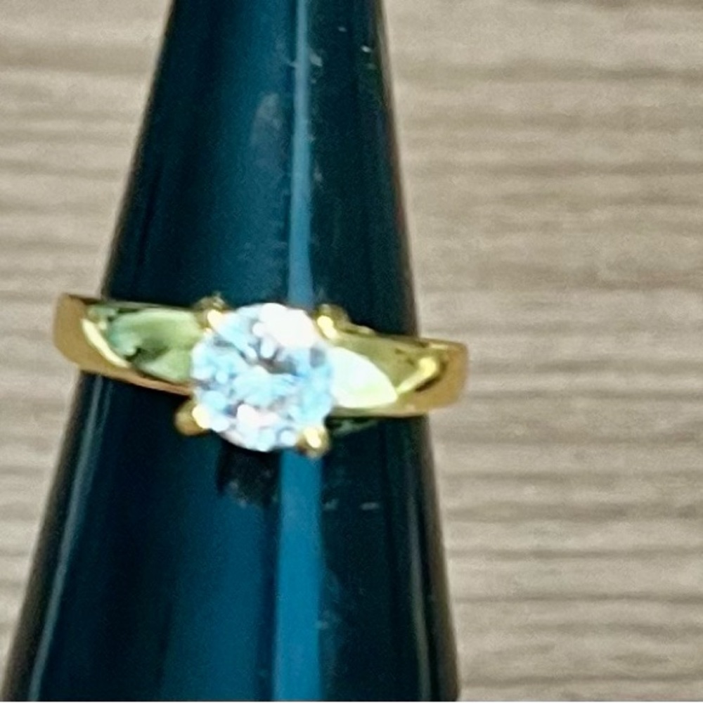 Gold Ring with Clear Gemstone